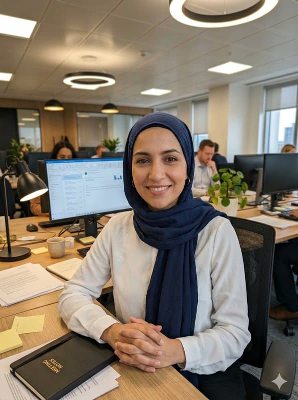 Selfie in an office setting