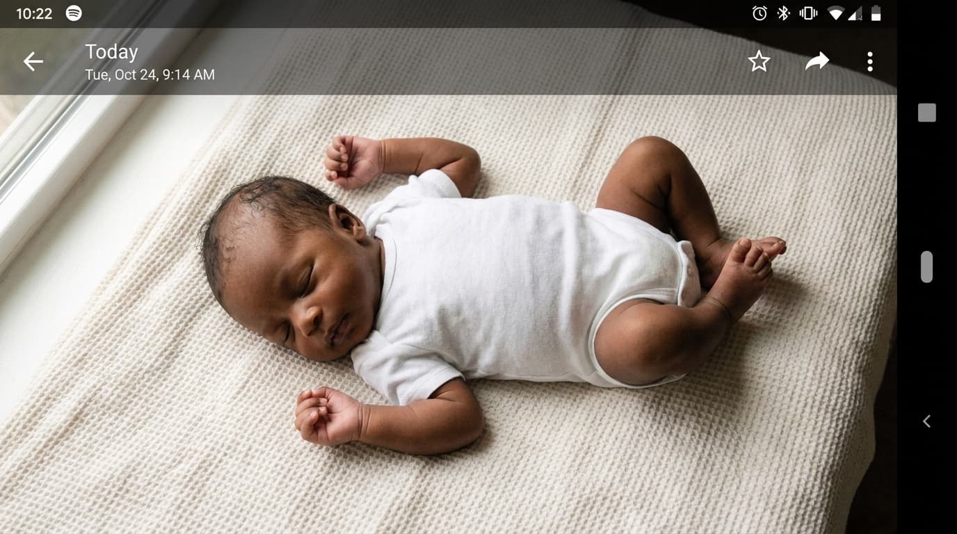 Casual at-home photo of a newborn