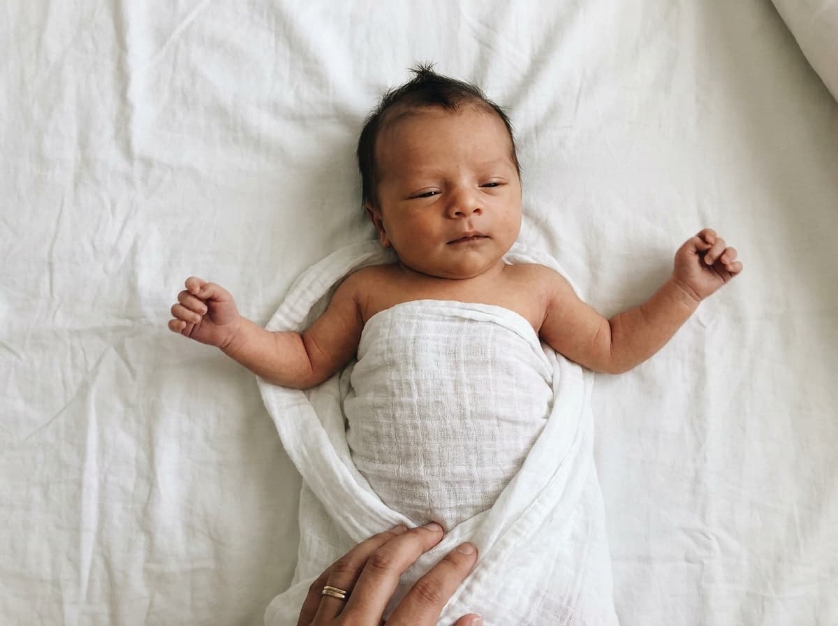 Casual at-home photo of a newborn
