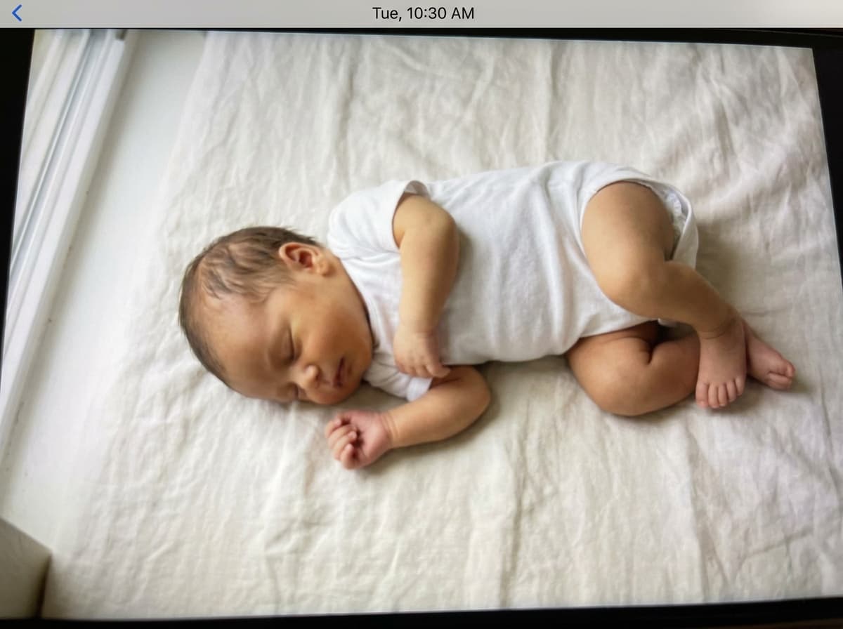 Casual at-home photo of a newborn